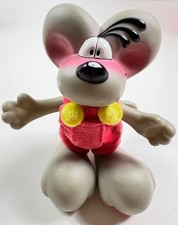 Diddl Hartplastik Figur Latzhose Stoff Arme u. Beine beweglich  11,5 cm vintage