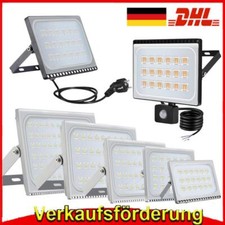 500W LED Fluter mit Bewegungsmelder Stecker Außen Strahler Scheinwerfer IP65 DE