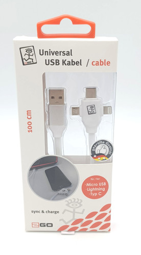 Multi usb ladekabel - 3, in