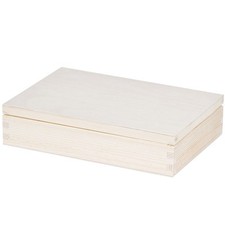 Aufbewahrungskiste 1,3 Liter Holzbox mit Deckel 24 x 17  x 5,5 cm Holz Box Kiste