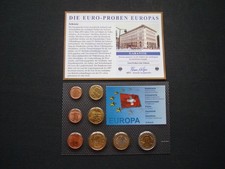 TOP Schweiz Euro Proben Kursmünzensatz im Blister + Zertifikat! KMS! € Probe!