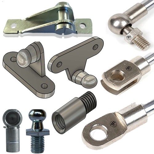 Endstücke gasdruckfeder axial - gasdruckfeder,