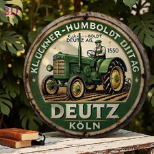 Blechschild rund traktor deutz - blechschild,