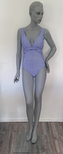 Damen badeanzug weiss blau - damen, weiss/blau