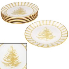 6x Wald ocker Speiseteller