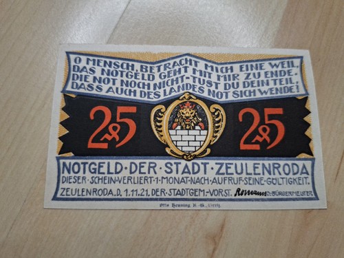 Notgeld pfennig zeulenroda - notgeld, 25