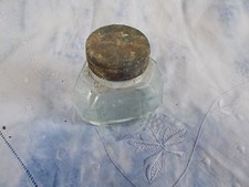 altes Tintenglas / Tintenfass (Nr 41)  aus Glas mit Schraubverschluss Alu