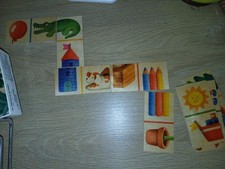 Selecta Bilderschlange Holzspielzeug bunt 20 Tlg Kinderspielzeug Domino Vintage