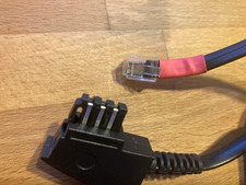 Telefonkabel schwarz TAE- Stecker auf RJ 11 Stecker 3m lang