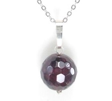 Granat Anhänger Kugel 10mm Wählbar: Massiv 925 Sterlingsilber, Gold-Double  (13