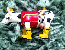 Kuhparade, Cow Parade klein, Bauarbeiterkuh, leider mit Beschädigung