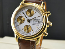 NOS HENRI VIATTE Chronograph Vintage vergoldet 39mm Lt.Edition No.192 Swiss made
