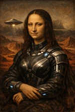 Mona Lisa UFO Sci Fi Malerei