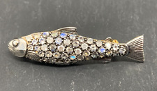 Brosche  Fisch Mondstein &
