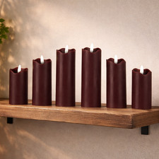 6x LED Kerzen Echtwachs Slim