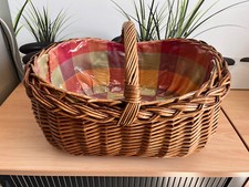 Einkaufskorb Weidenkorb Bügelkorb Tragekorb Henkelkorb - eckig - Weide 50x40cm