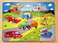 ? Holzpuzzle Fahrzeuge von Happy People – 8 Teile mit Griffen ?