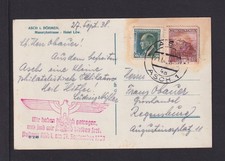1938, tschech. Frankatur auf Karte ab Asch - Neben-Stempel