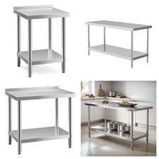 Edelstahltisch Edelstahl Arbeitstisch Zerlegetisch Gastronomie Tisch 120/90/60cm