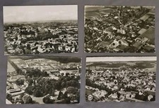 4 Postkarten, Stadtansichten, Luftbilder, 50er-60er Jahre 