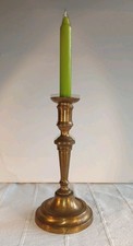 Alter Kerzenleuchter aus Messing, Kandelaber, runder Standfuss,  Höhe ca. 23 cm