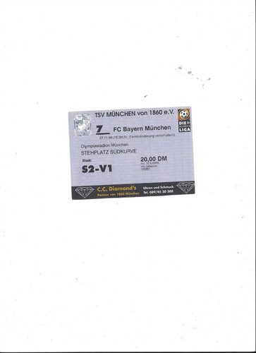 Sammler ticket tsv 1860 - sammler,