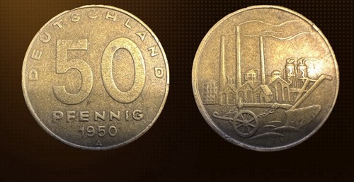 Ddr pfennig 1950 fabrik - 50, 1950,