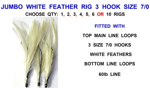 Jumbo white feather rig - jumbo,