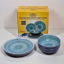 Camp4 Deep Water Geschirrset 12tlg Camping Melamin NEUWERTIG 4 TELLER FEHLEN!