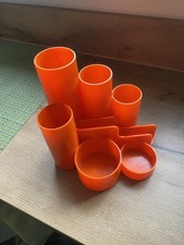 Krüger Kunststoff Stiftebox Vintage Retro Orange, Schreibtisch,  Gebr.70er Jahre