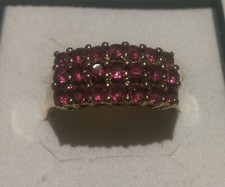 Prachtvoller, massiver pink Turmalin Ring 375 Gelbgold Gr. 18,5