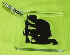 Schlüsselanhänger aus PLEXGLAS Modell: MILITÄR, ARMEE, Größe: 40 x 40 mm