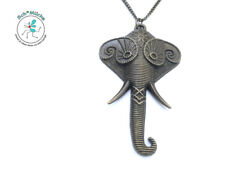 Halskette Anhänger Elefantenkopf kunstvoll Amulett Glücksbringer Geschenkidee