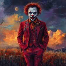 Transparent 18x18 clown in