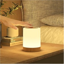 Stylische Touch-Nachttischlampe, RGB, Dimmbar für Kinderzimmer und Schlafzimmer