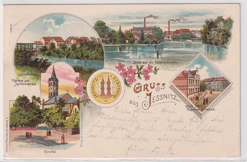 62712 lithographie gruß - ak,