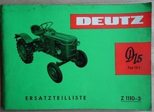 Deutz Schlepper D15  Ersatzteilliste