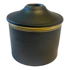 Kuba Wiesau Sturmaschenbecher Porzellan schwarz gold H 11 cm Ascher rund 47241