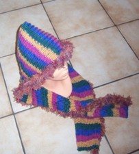 Scoodie handgestrickt mit Bravo Mezzo Color Schachenmayr mit Plüschrand