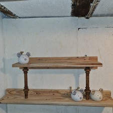 Natur Holz Regal. Wandregal 86 x 38 Cm Hobbyarbeit Ohne Dekoration Unikat