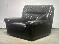deSede DS 66 - Designer Couch Zweisitzer Leder Schwarz Vintage Sofa