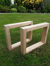 2Tischgestelle Möbelfüße Tischbeine Bank Hocke Buche Natur ca.40x48cm Holzfüße