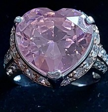 Ring Herz Silber 925 rosa XXL