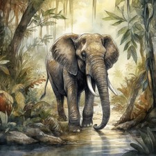 Wandbild Afrika Elefant