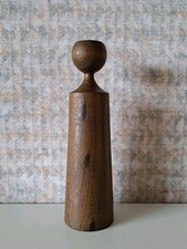 gedrechselter Kerzenhalter, Akazienholz, geräuchert, Handarbeit, Unikat 23,2 cm