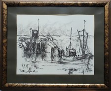 Zeichnung Kohle Landschaft