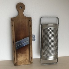 Alter Gemüsehobel Krauthobel Holz + Reibe Metall  - Deko Küche Vintage  