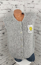 Italy Damen  Strick Weste,Boucle`,Ärmellos,Kurz,Grau,bis gr.42/44,Oversized,NEU