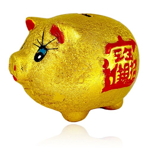 Goldene spardose sparschwein - goldene,