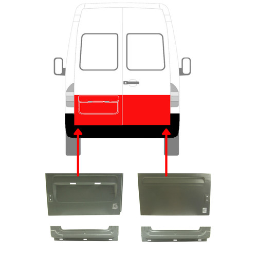 Hinten tür reparaturblech - hinten,